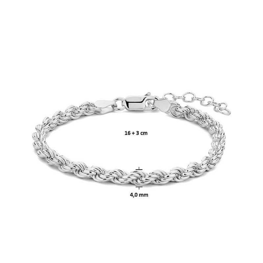 Armbanden Mostert Huiscollectie | Zilveren Koordarmband 4 Mm 16-19 Cm