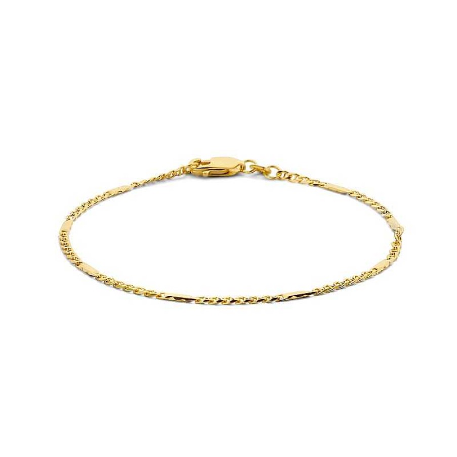 Armbanden Mostert Huiscollectie | 14-Karaat Gouden Armband Valkenoog 1.9 Mm - Lengte 19 Cm