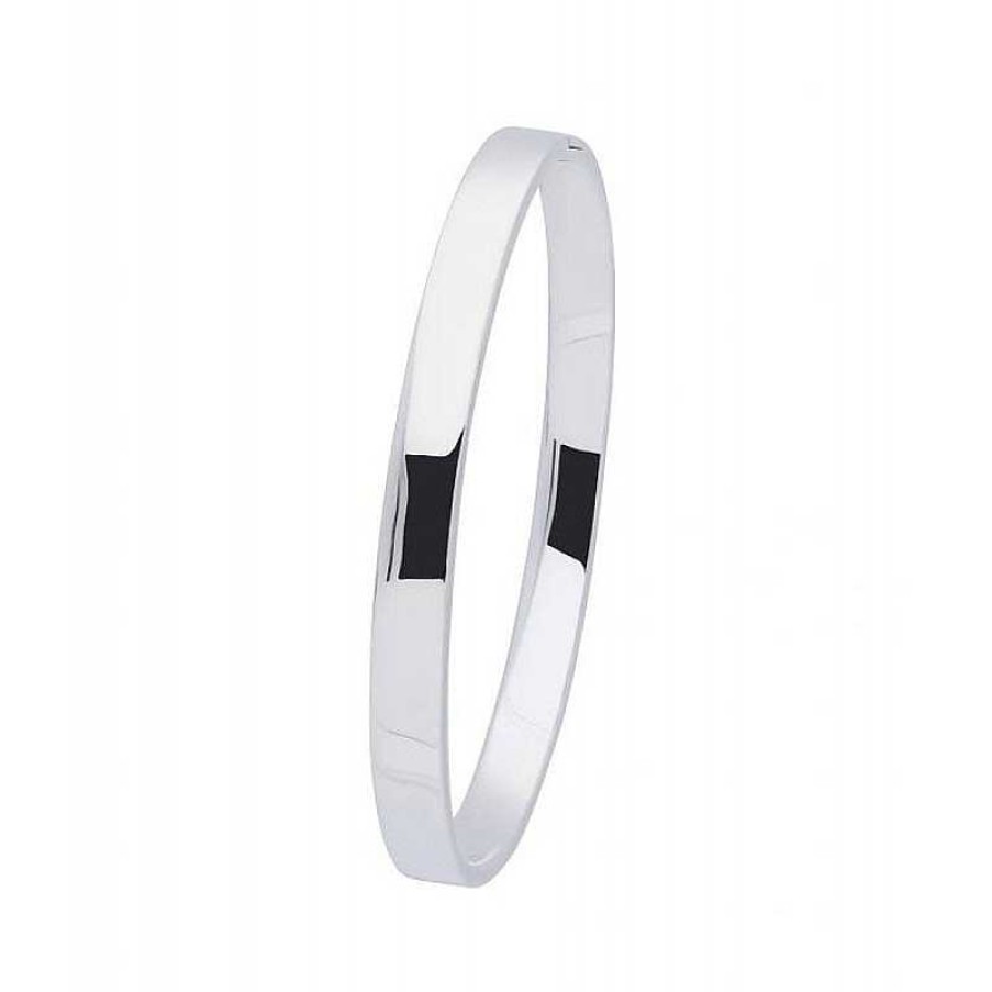 Armbanden Mostert Huiscollectie | Zilveren Massieve Slavenarmband Vierkant 56 Mm 6 Mm