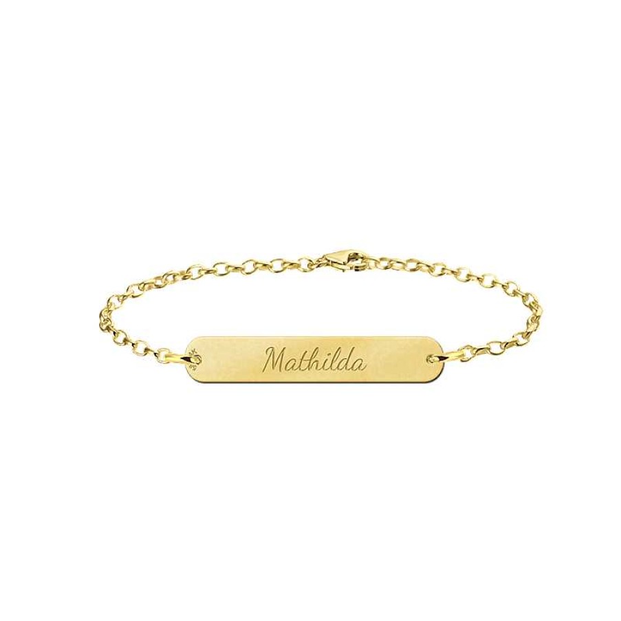 Armbanden Names4ever | Gouden Armband Met Naam Bar Names4Ever