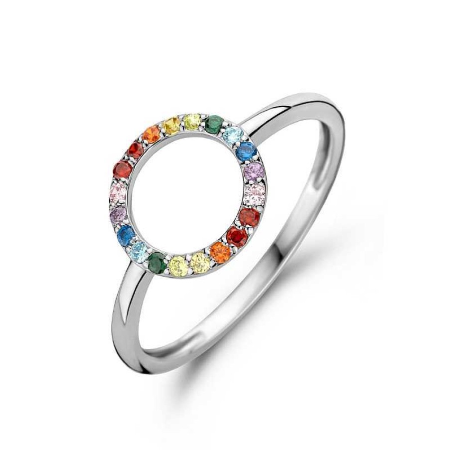 Ringen Mostert Huiscollectie | Zilveren Regenboog Ring Met Open Rondje