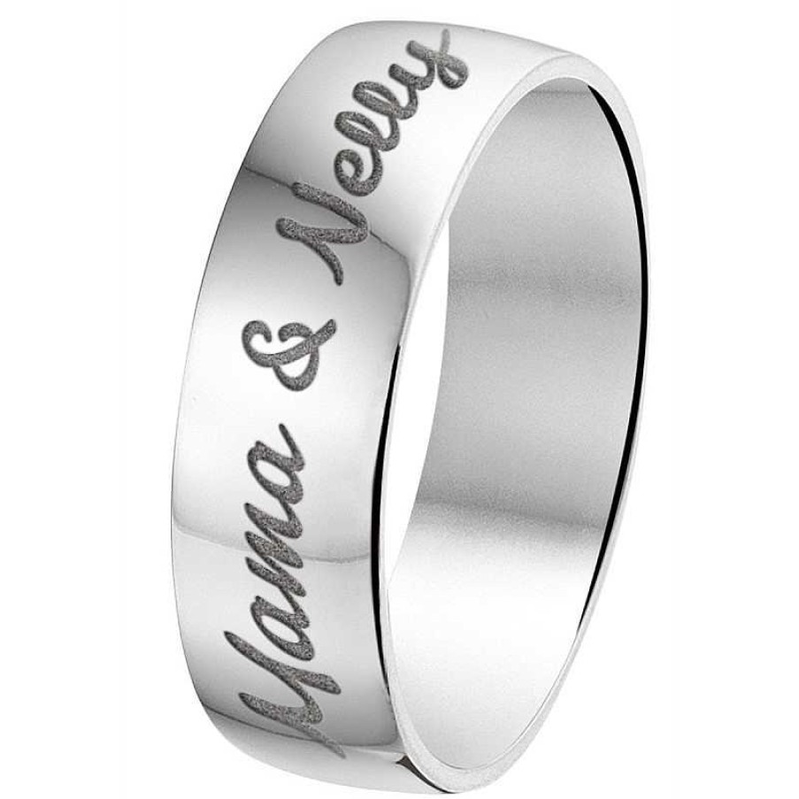 Ringen Names4ever | Zilveren Naamring - 6Mm Bol