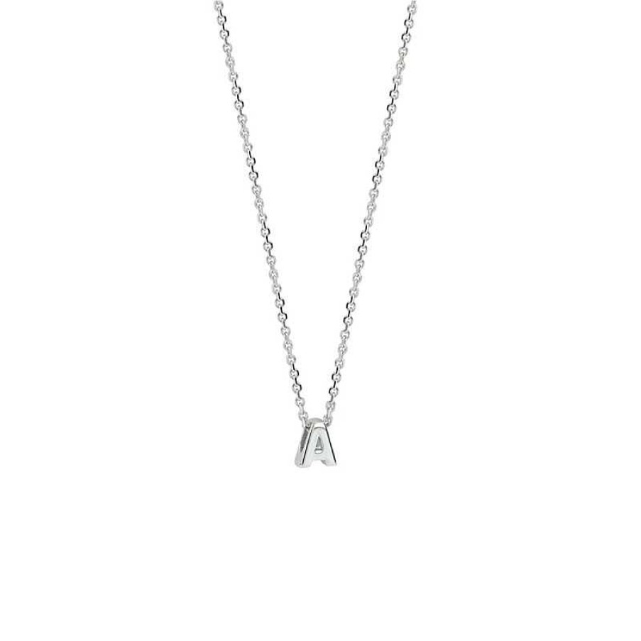 Kettingen Mostert Huiscollectie | Gerhodineerd Zilveren Ketting Met Letter