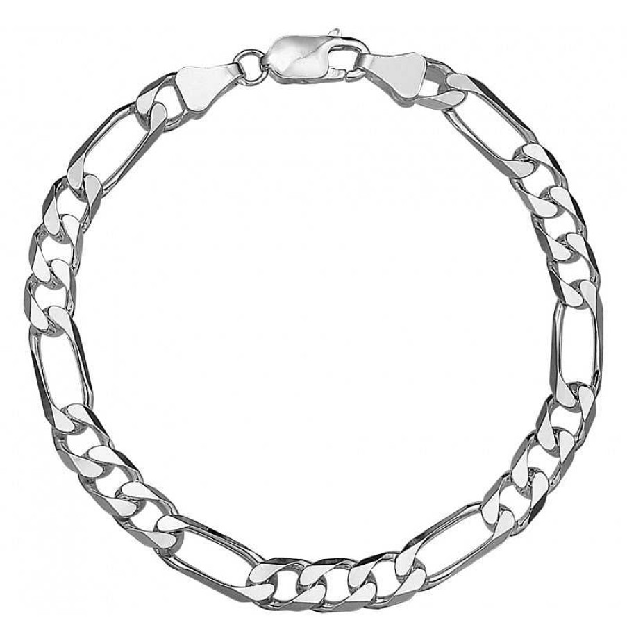 Armbanden Mostert Huiscollectie | Zilveren Heren Figaro Schakelarmband Met Karabijnhaak 6.0 Mm