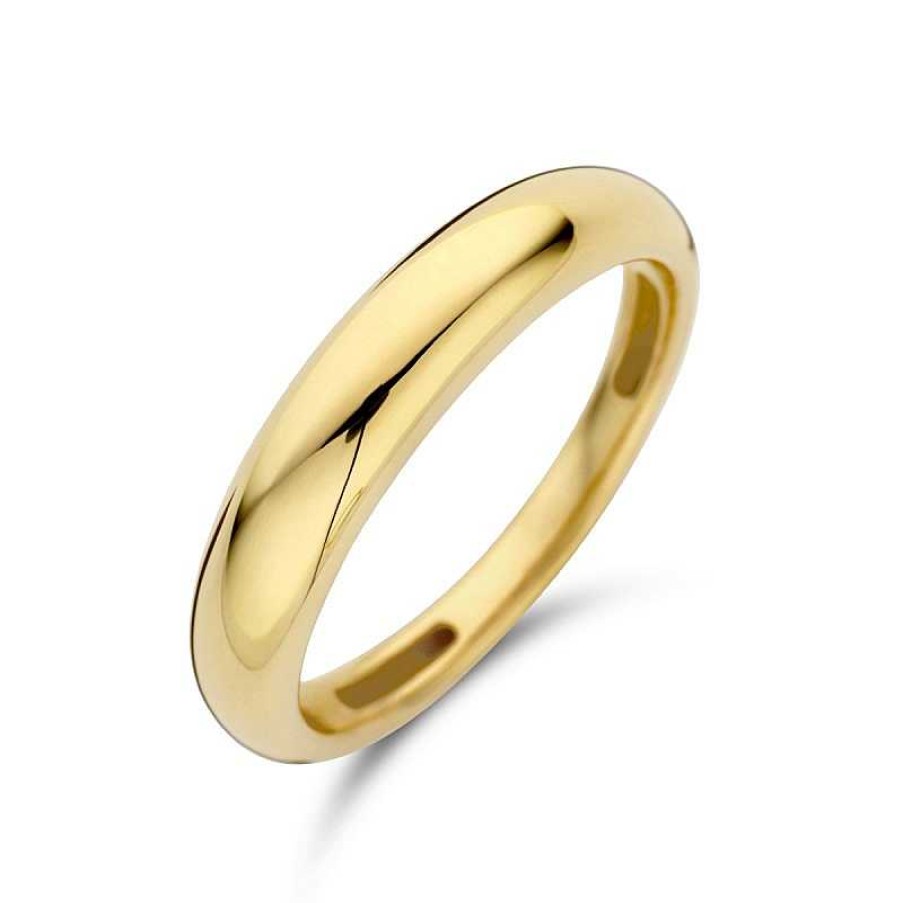 Ringen Mostert Huiscollectie | Smalle 14-Karaat Gouden Ring Met Bolling 4.5 Mm Breed