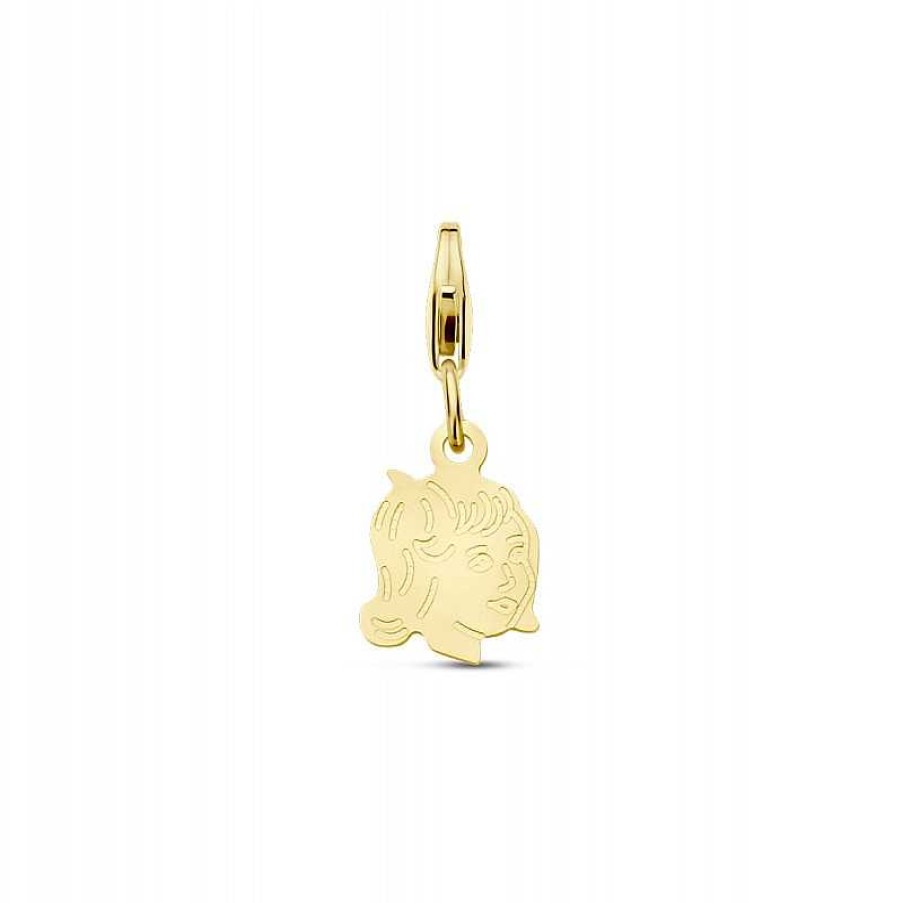 Bedels Mostert Huiscollectie | 14-Karaat Gouden Kinderkopje Meisje Bedel - 9 Mm X 21 Mm