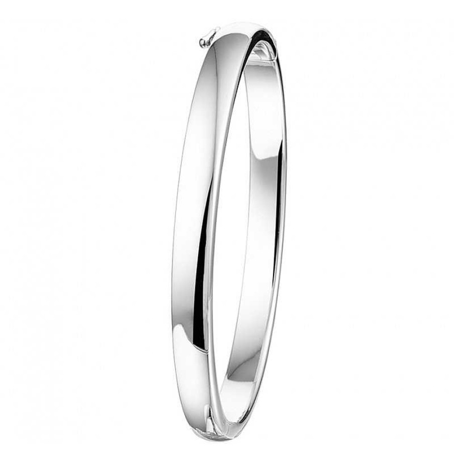 Armbanden Mostert Huiscollectie | Zilveren Scharnier Bangle 6 Mm