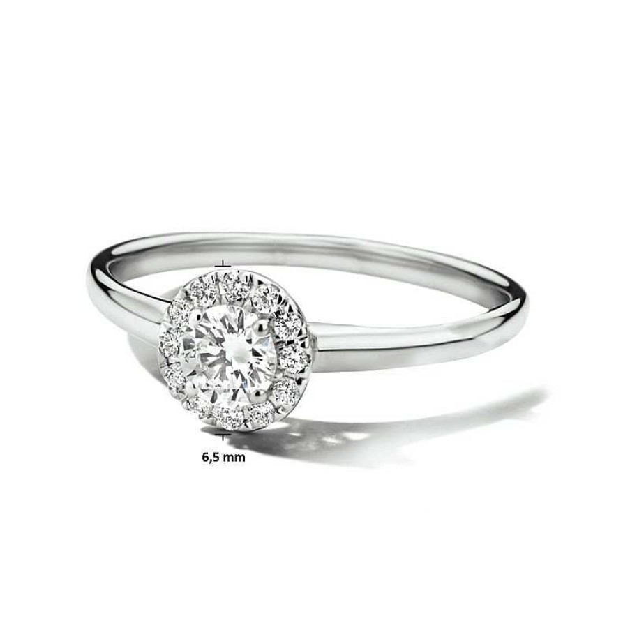 Ringen Mostert Huiscollectie | Witgouden Ring Met Made Diamond 16.50-18.50 Mm