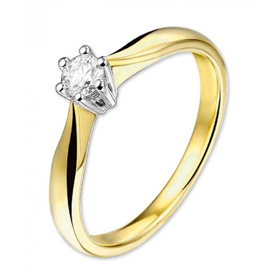 Ringen Mostert Huiscollectie | Diamanten Ring 0.2 Crt In Het Bicolor