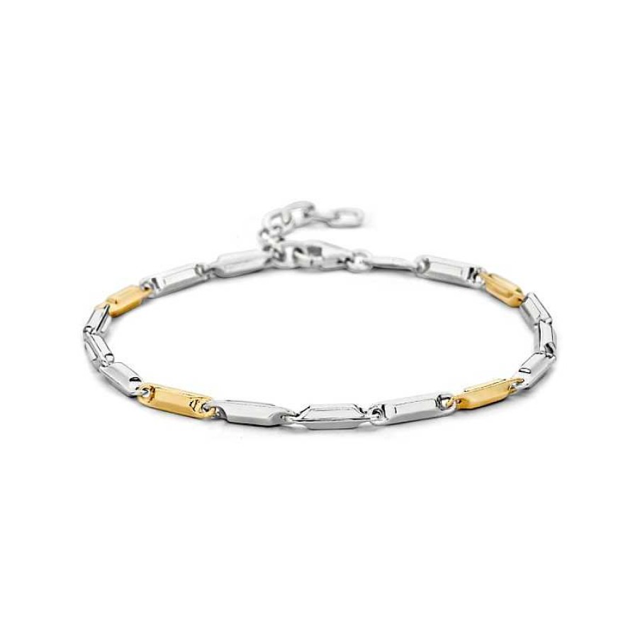 Armbanden Mostert Huiscollectie | Fantasie Schakelarmband Zilver/Goud 2.6 Mm - Lengte 17 + 3 Cm