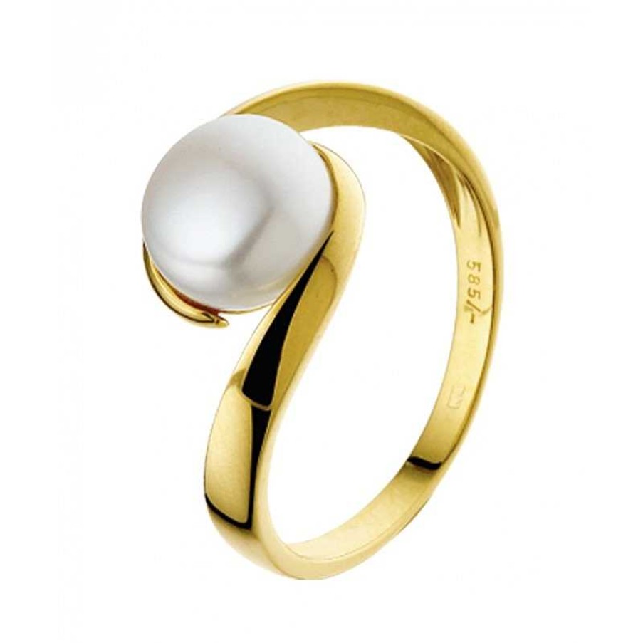 Ringen Mostert Huiscollectie | Elegante Ring Met Parel Van Goud 10.5 Mm