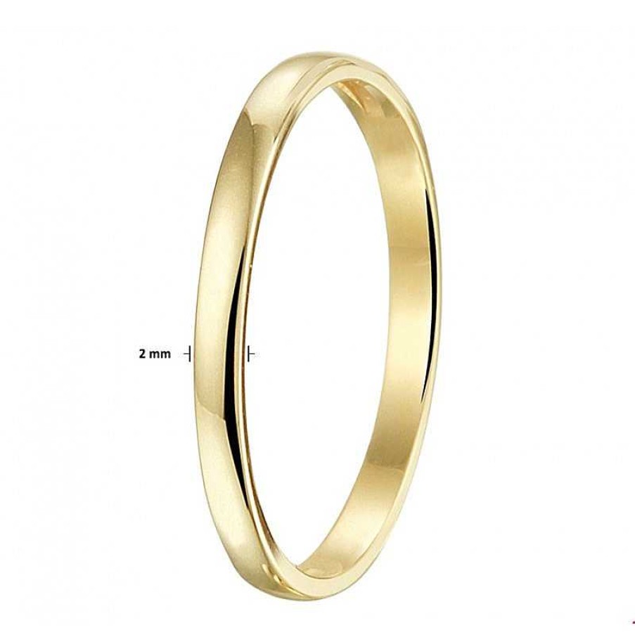 Ringen Mostert Huiscollectie | Mooie Aanschuifring Goud 2 Mm Breed