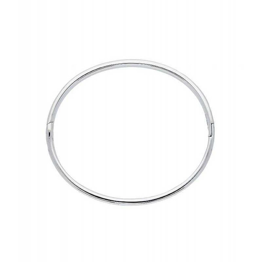 Armbanden Mostert Huiscollectie | Zilveren Graveerbare Slavenarmband Rond 60 Mm - Breedte 6 Mm