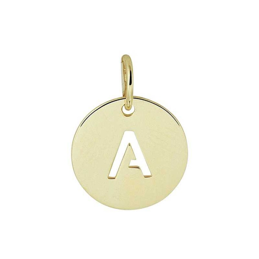 Hangers Mostert Huiscollectie | 14-Karaat Gouden Letter Hanger Rond 10 Mm