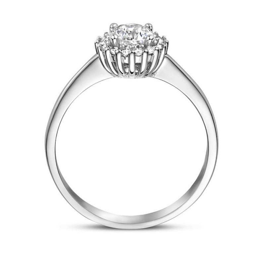 Ringen Mostert Huiscollectie | Zilveren Entourage Ring Met Grote Zirkonia