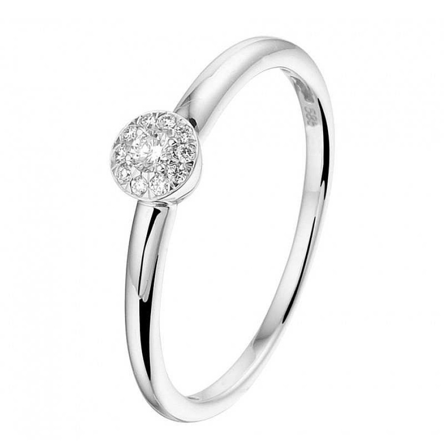 Ringen Mostert Huiscollectie | Ring Witgoud En Diamant 4.5 Mm