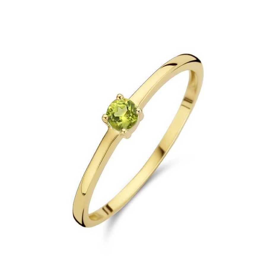 Ringen Mostert Huiscollectie | Gouden Ring Met Geboortesteen Peridot Augustus