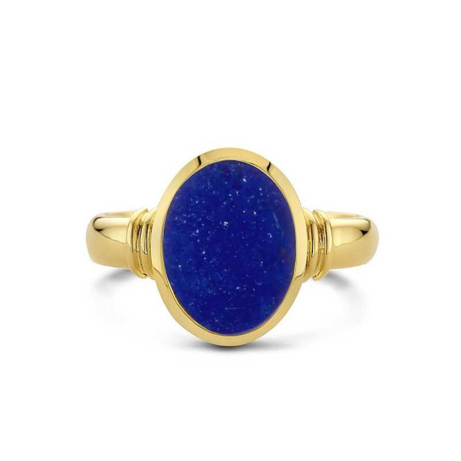 Ringen Mostert Huiscollectie | 14-Karaat Gouden Zegelring Massief Met Lapis 1.96 Crt