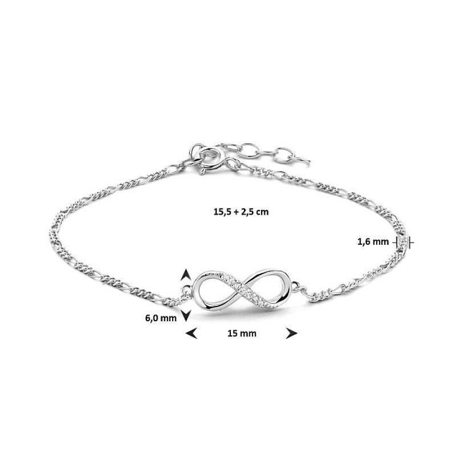 Armbanden Mostert Huiscollectie | Zilveren Armband Met Infinity 15.5-19 Cm