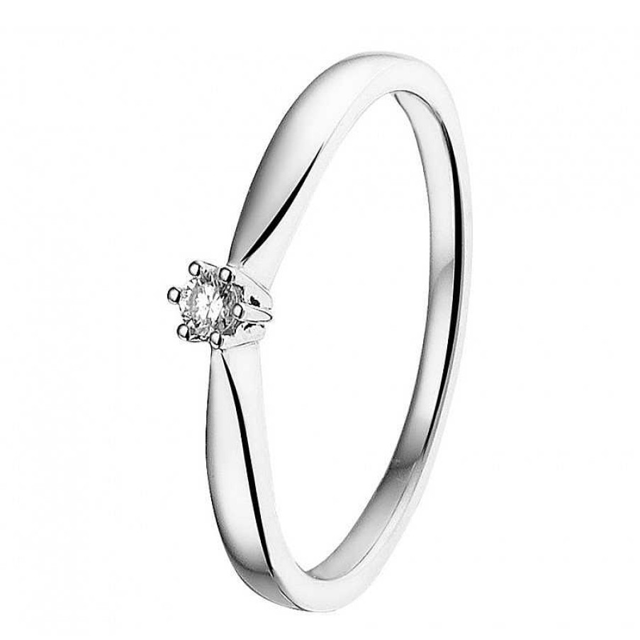 Ringen Mostert Huiscollectie | Ring Witgoud Diamant 0.05 Crt