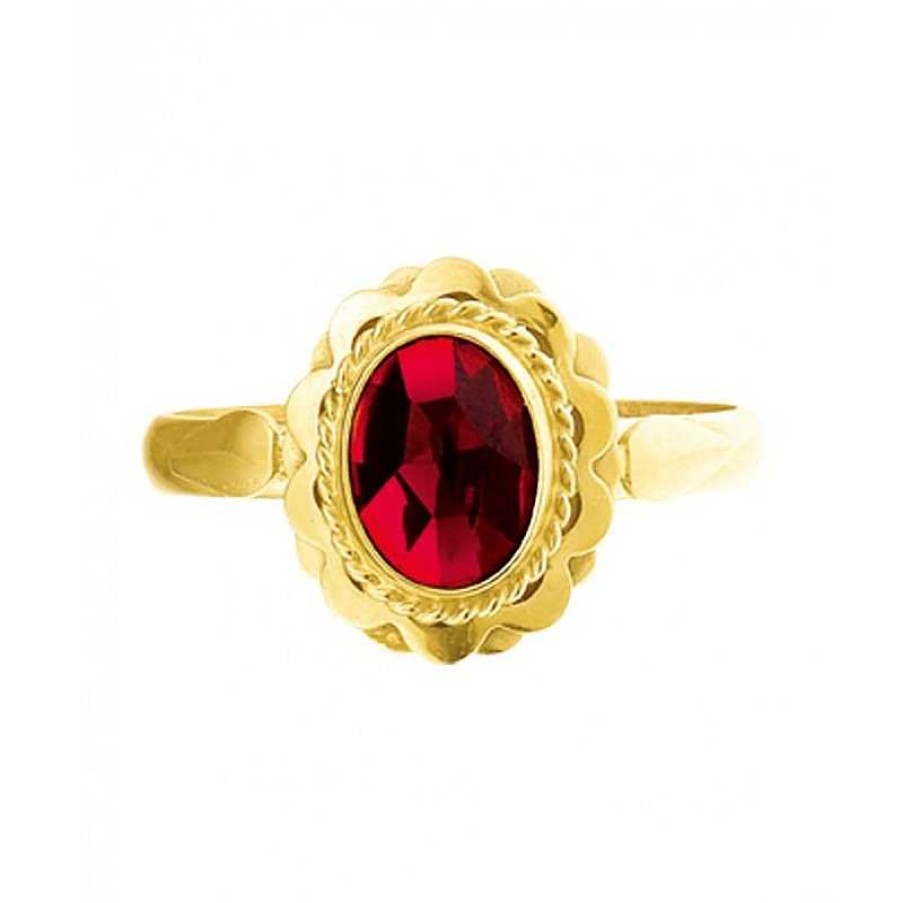 Ringen Mostert Huiscollectie | Gouden Ring Met Edelsteen 12.5 Mm Granaat