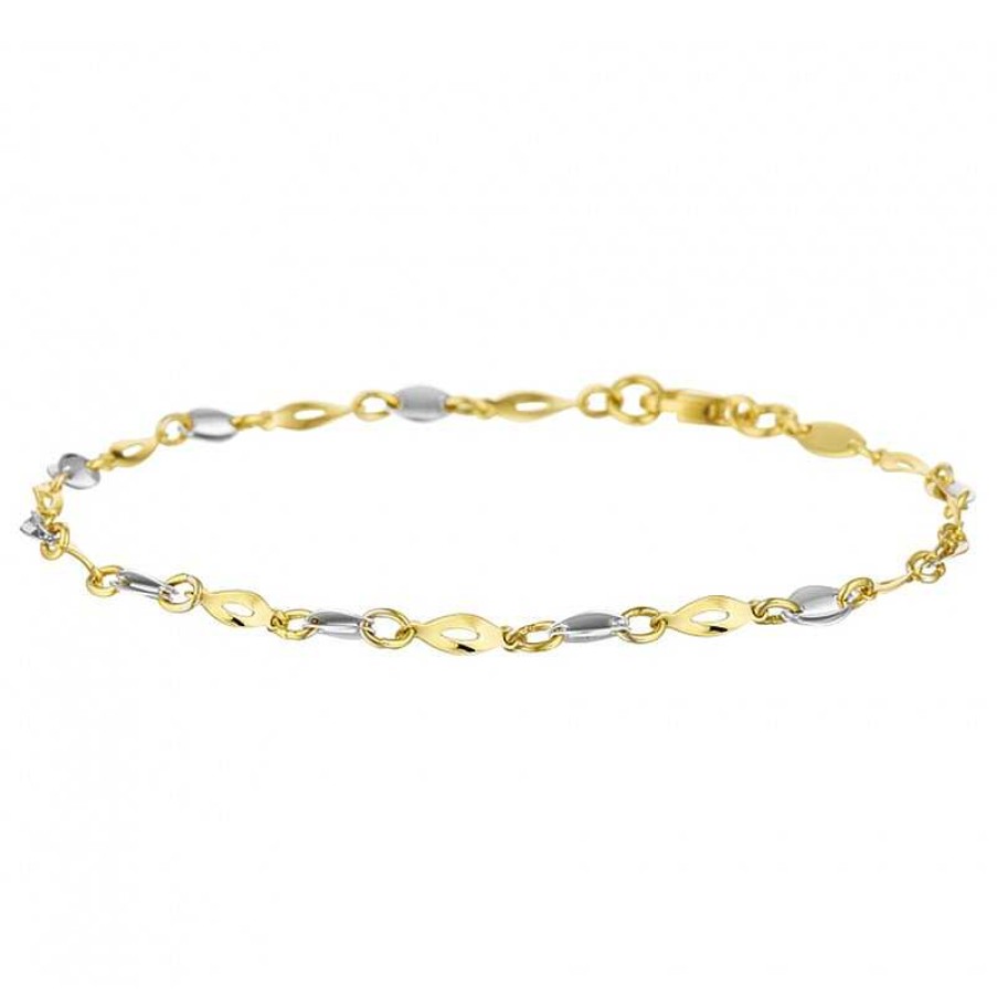 Armbanden Mostert Huiscollectie | Modern Gouden Armbandje Van Twee Kleuren Goud