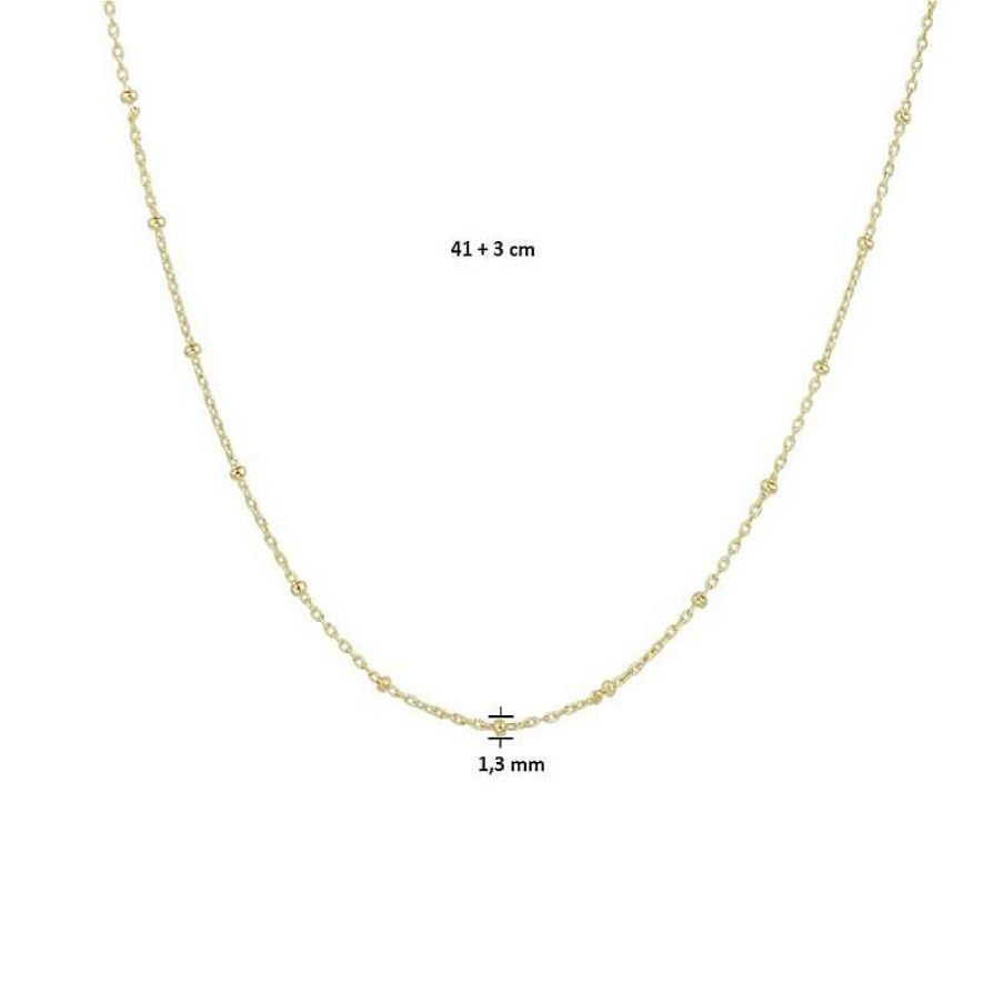 Kettingen Mostert Huiscollectie | Bolletjes Ketting Goud 1.3 Mm 41 - 44 Cm