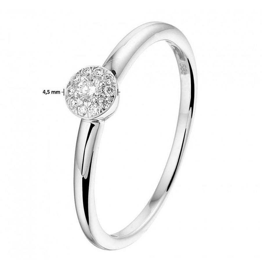 Ringen Mostert Huiscollectie | Ring Witgoud En Diamant 4.5 Mm