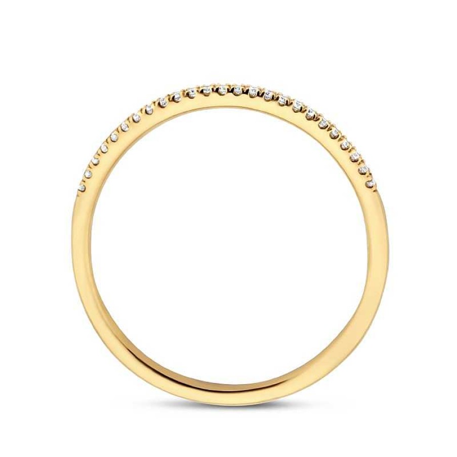 Ringen Mostert Huiscollectie | Smalle Gouden Aanschuifring Met Diamant