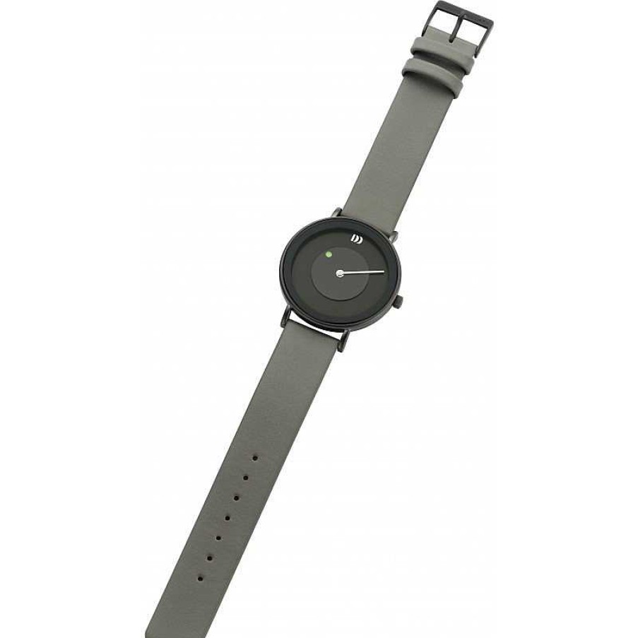 Horloges Danish Design | Danish Design Frihed M Ne Iq14Q1260 - Dameshorloge Grijs 39 Mm Met Leren Band