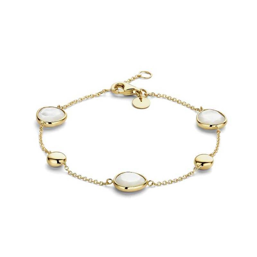 Armbanden Mostert Huiscollectie | 14-Karaat Armband Met Parelmoer 1.2 Mm - Lengte 17 - 19 Cm