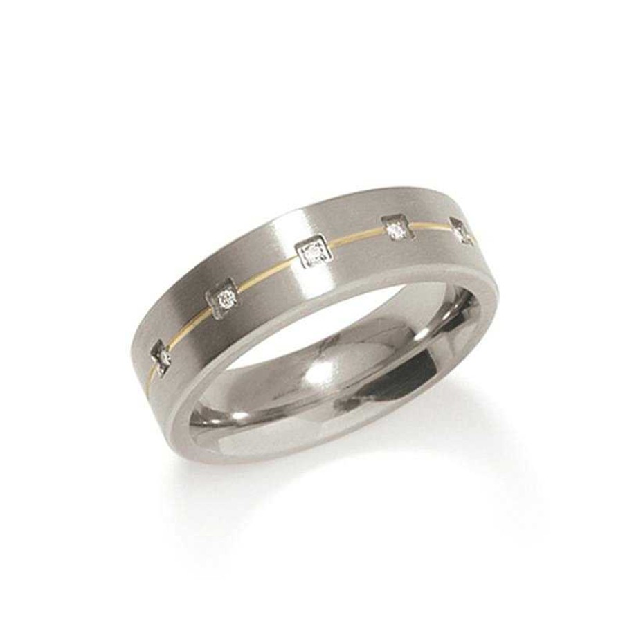 Ringen Boccia Titanium | Boccia Titanium Ring 0101-19 Diamant