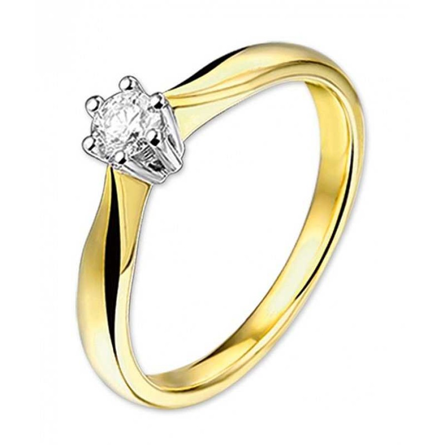 Ringen Mostert Huiscollectie | Ring Met Diamant 0.25 Crt Bicolor