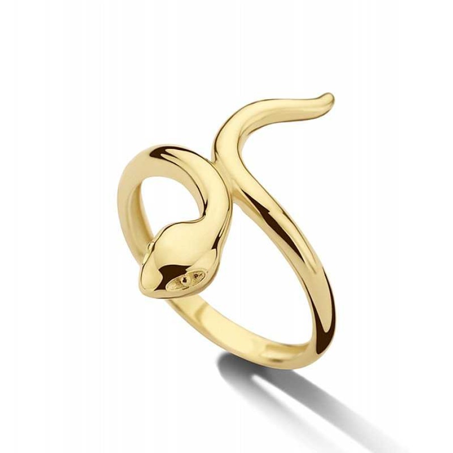 Ringen Mostert Huiscollectie | 14-Karaat Gouden Ring Met Slang 23 Mm