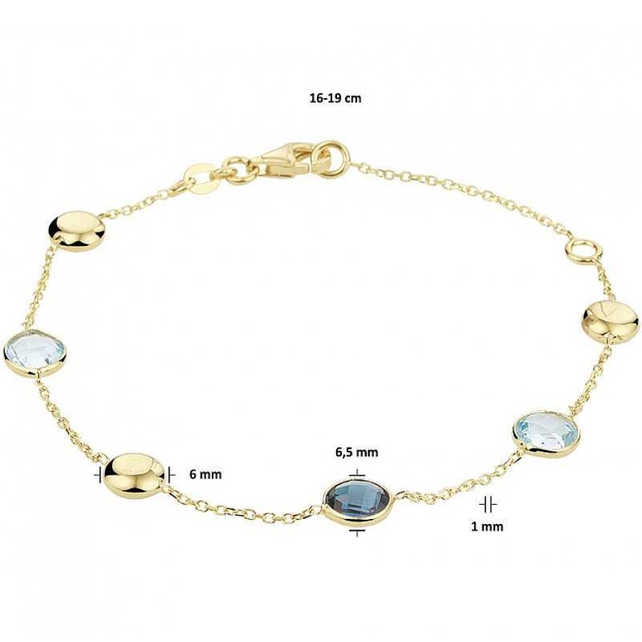 Armbanden Mostert Huiscollectie | Edelstenen Armband Blauw Topaas