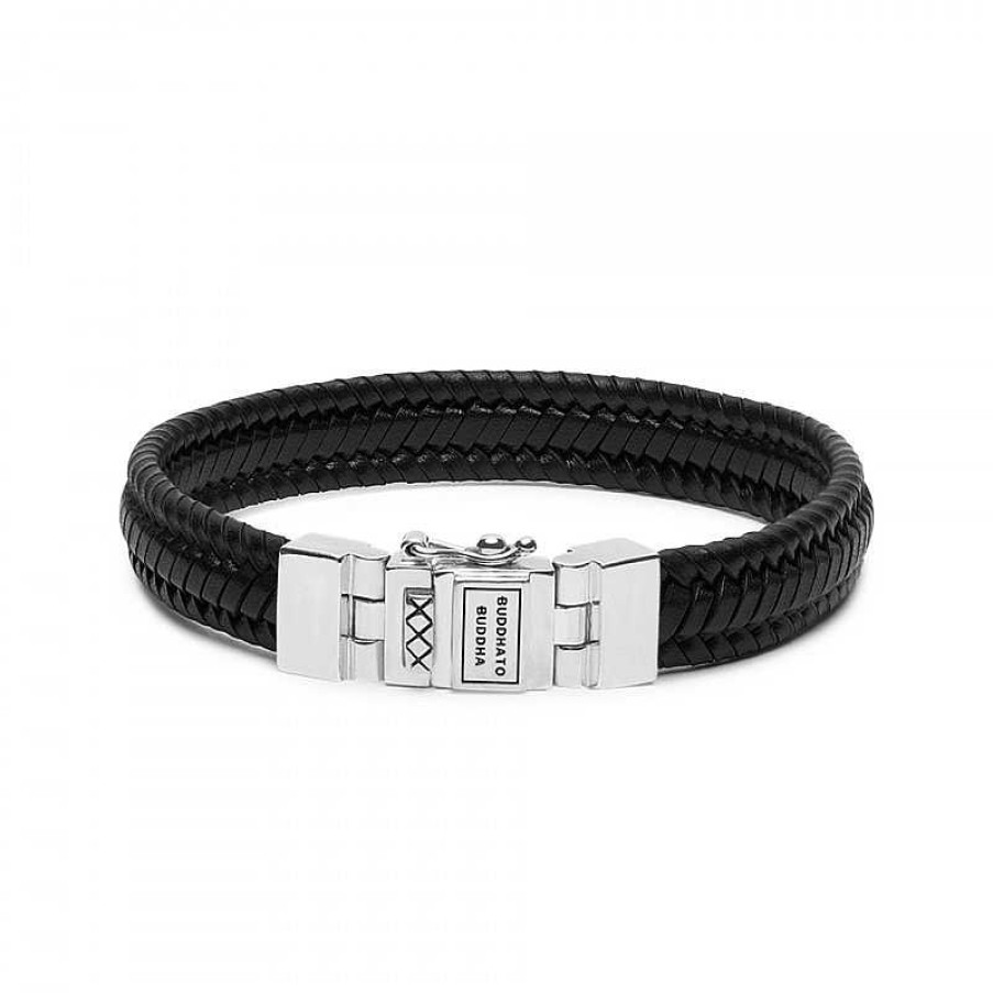 Armbanden Buddha to Buddha | Buddha To Buddha 181Bl Armband Edwin Small Leather Black