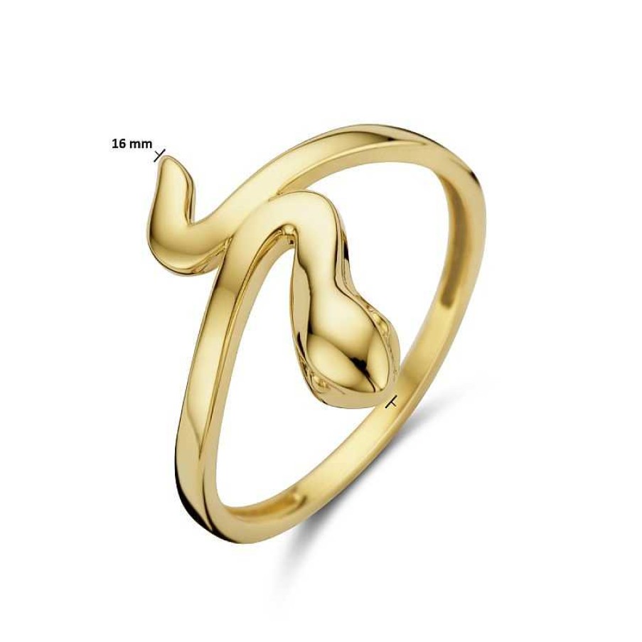 Ringen Mostert Huiscollectie | 14-Karaat Gouden Ring Met Slang 16 Mm