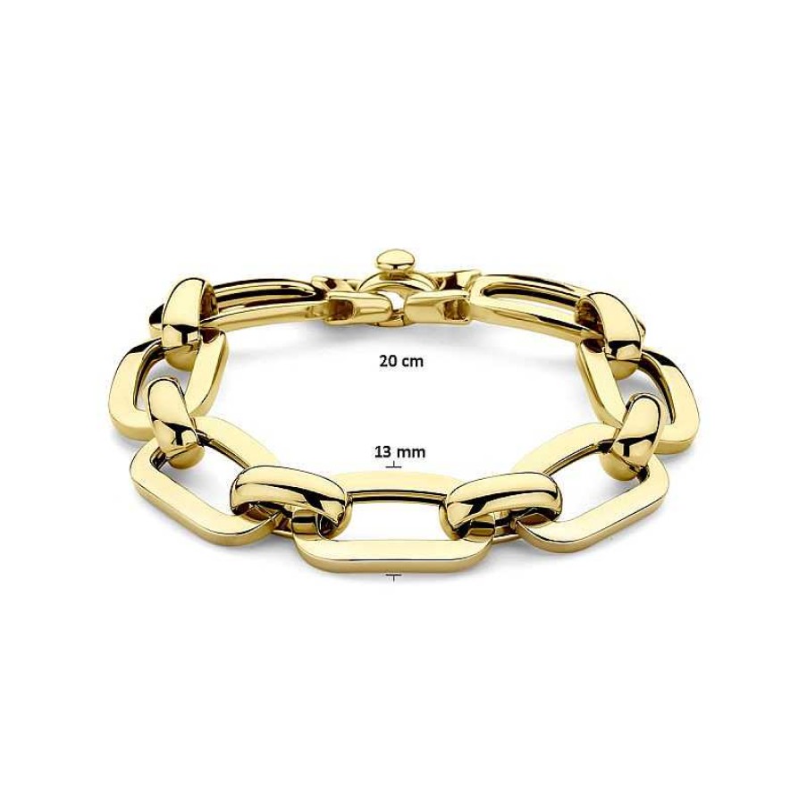 Armbanden Mostert Huiscollectie | Chunky 14-Karaat Gouden Schakelarmband Met Ankerschakel 13 Mm Breed - Lengte 20 Cm