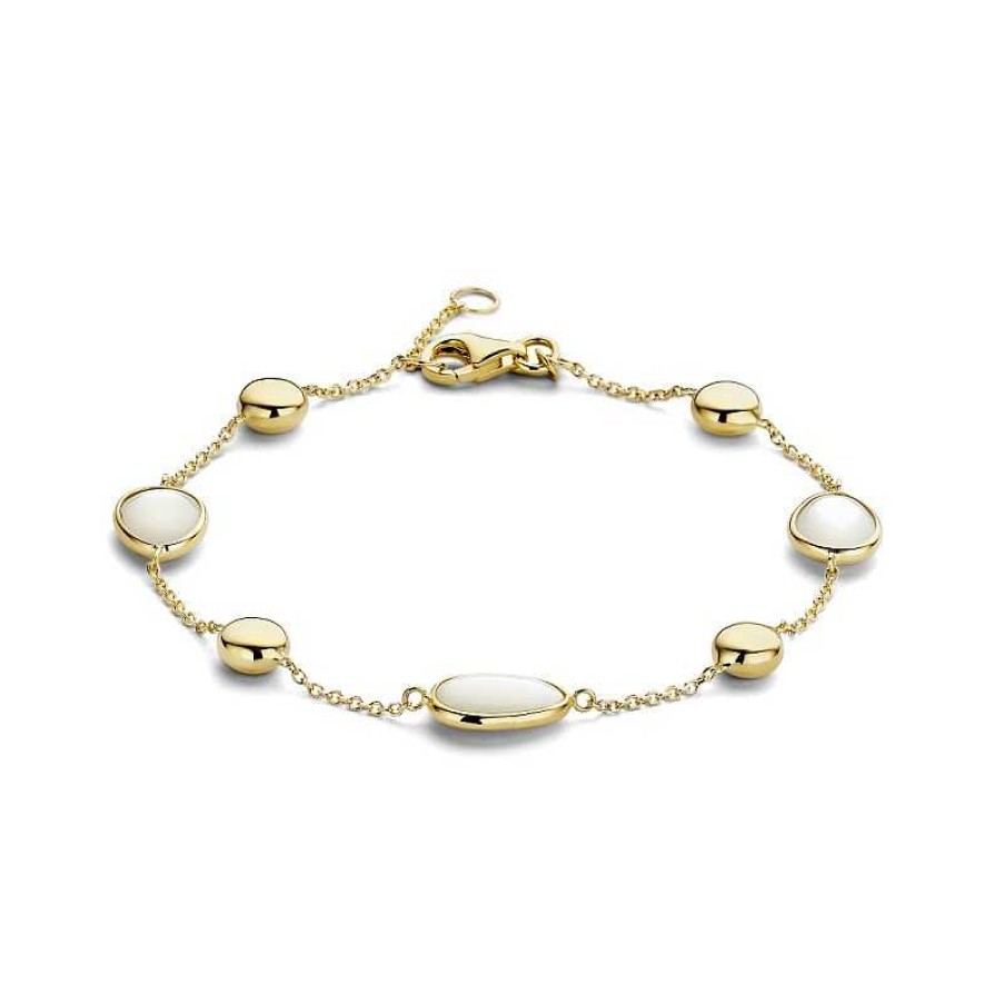 Armbanden Mostert Huiscollectie | 14-Karaat Armband Met Parelmoer 1.1 Mm - Lengte 17.5 - 19 Cm