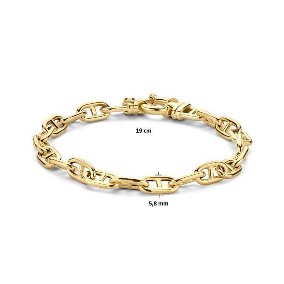 Armbanden Mostert Huiscollectie | 14-Karaat Gouden Armband Met Ankerschakel 5.8 Mm - Lengte 19 Cm