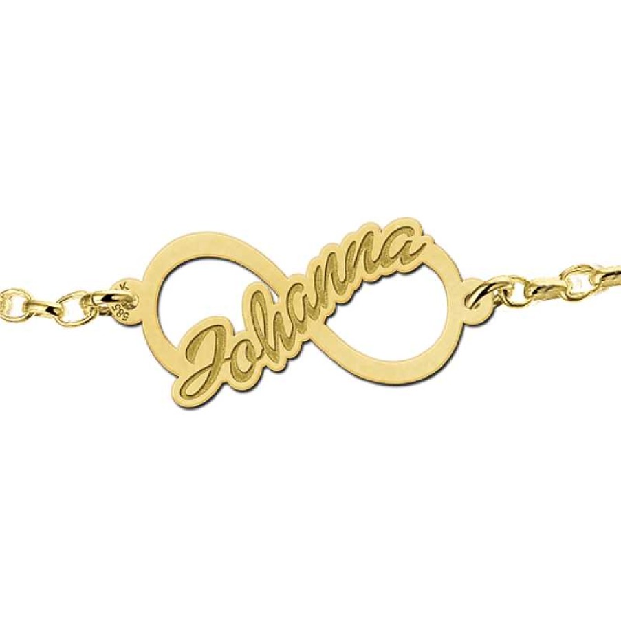 Armbanden Names4ever | Gouden Armband Met Infinity En Naam Names4Ever