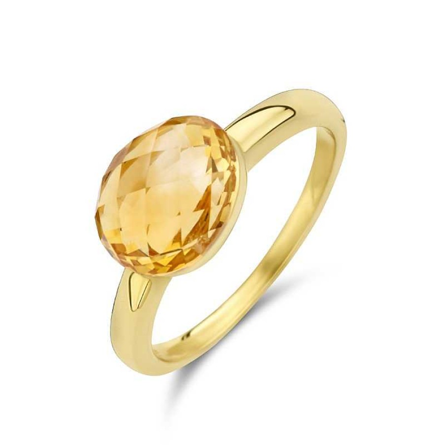 Ringen Mostert Huiscollectie | Gouden Ring Met Echte Citrien