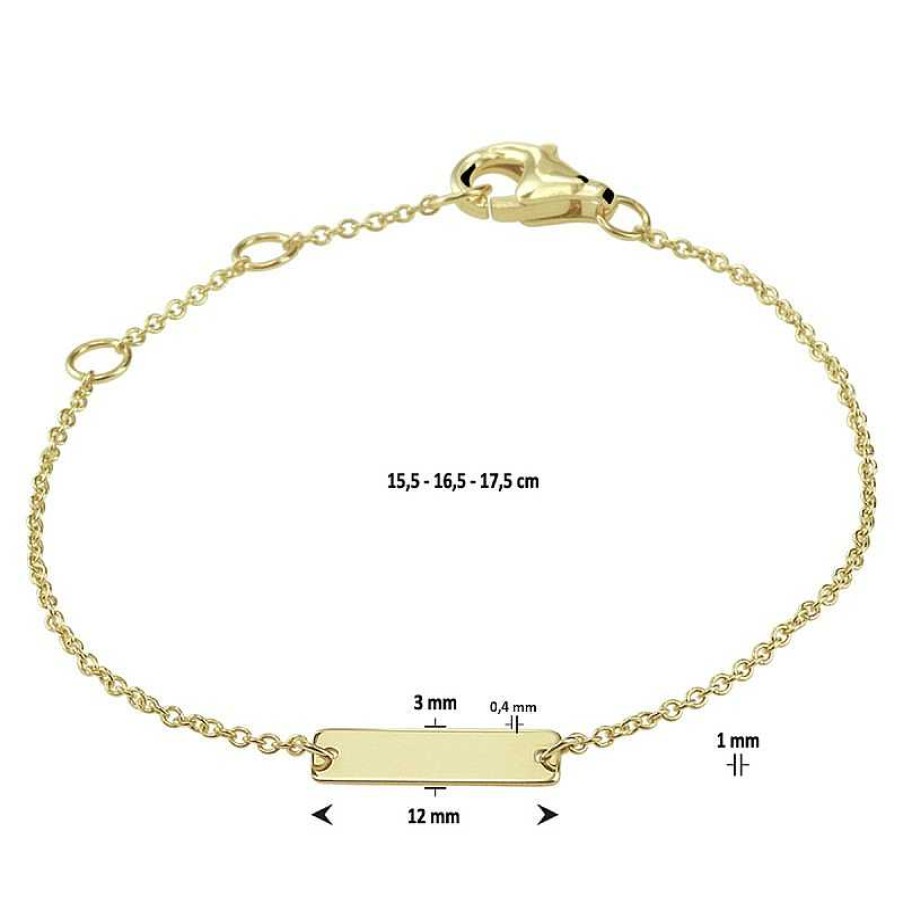 Armbanden Mostert Huiscollectie | Gouden Anker Graveerarmband - Lengte 15.5 - 16.5 - 17.5 Cm