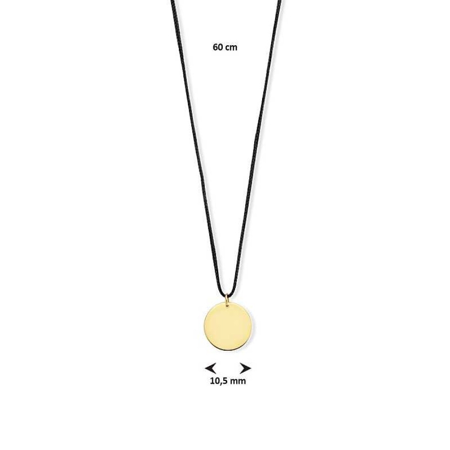 Kettingen Mostert Huiscollectie | Katoenen Ketting Met Gouden Hanger