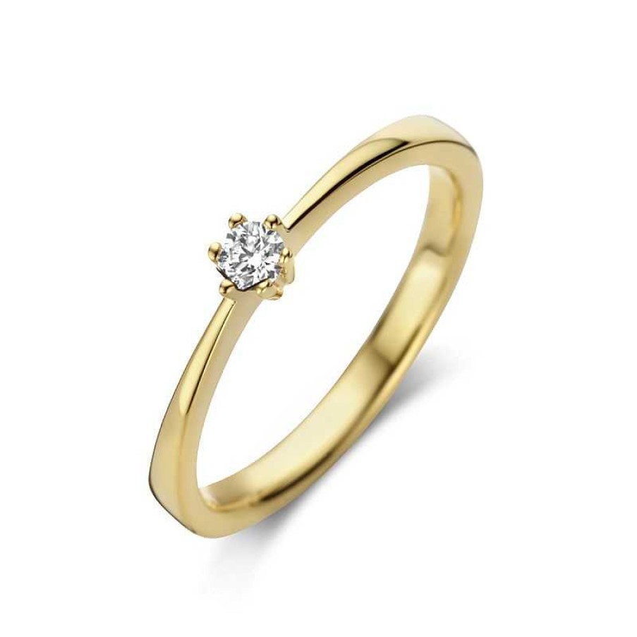 Ringen Mostert Huiscollectie | 14-Karaat Solitair Ring Met Diamant 0.10 Crt