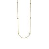 Kettingen Mostert Huiscollectie | Gold Plated Ketting Met Gekleurde Zirkonia'S - Lengte 40 + 4 Cm