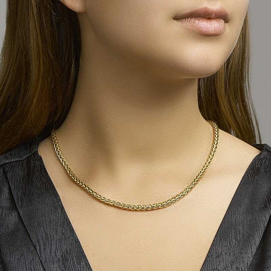 Kettingen Mostert Huiscollectie | Zilgold Vossestaart Ketting 4 Mm - Lengte 45 Cm