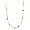 Kettingen Mostert Huiscollectie | Gouden Collier Met Blauw Topaas En Open Schakels