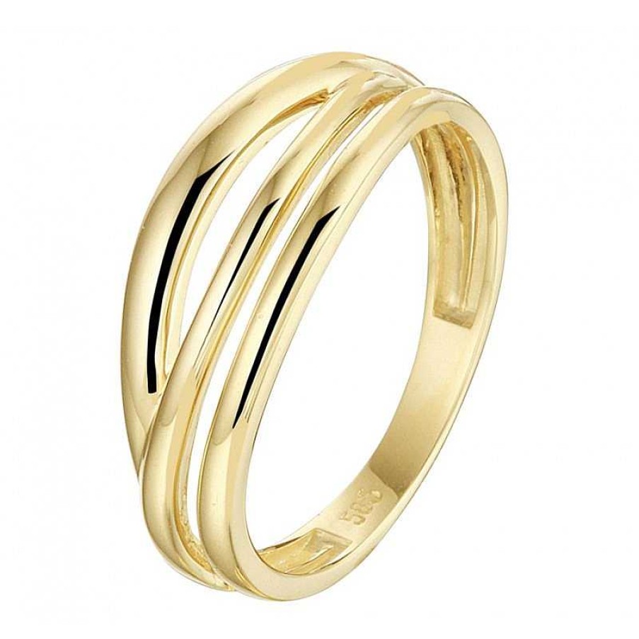 Ringen Mostert Huiscollectie | Gouden Ring Met Drie Banden 7Mm