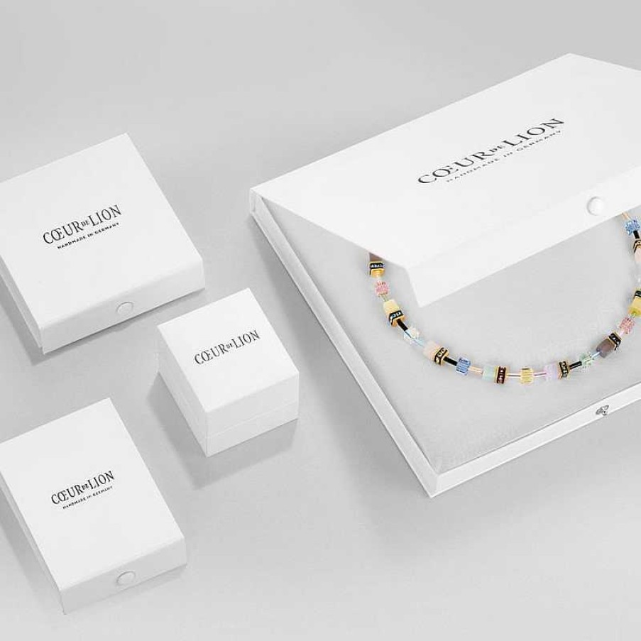 Armbanden Coeur de Lion | Coeur De Lion Geocube Armband 4905/30-1576 Iconic Precious Goudkleurig Met Pasteltinten